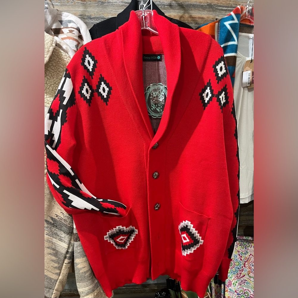 Sterling Kreek Women’s Red Vintage Vaquera Knit Sweater